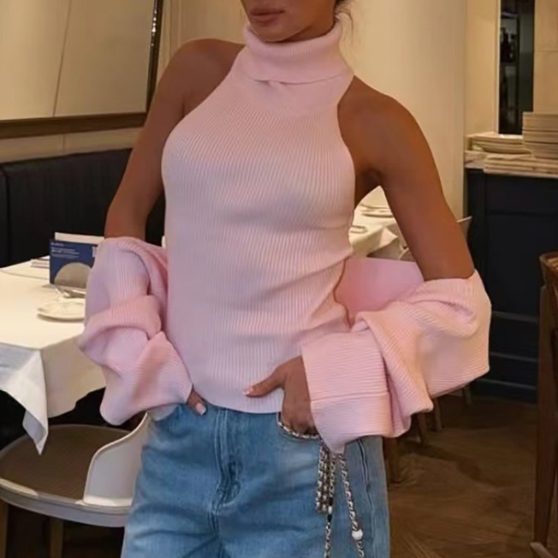 Women 2 Piece Knit Sweaters Tu - Tank Top Ribbed recension och pris